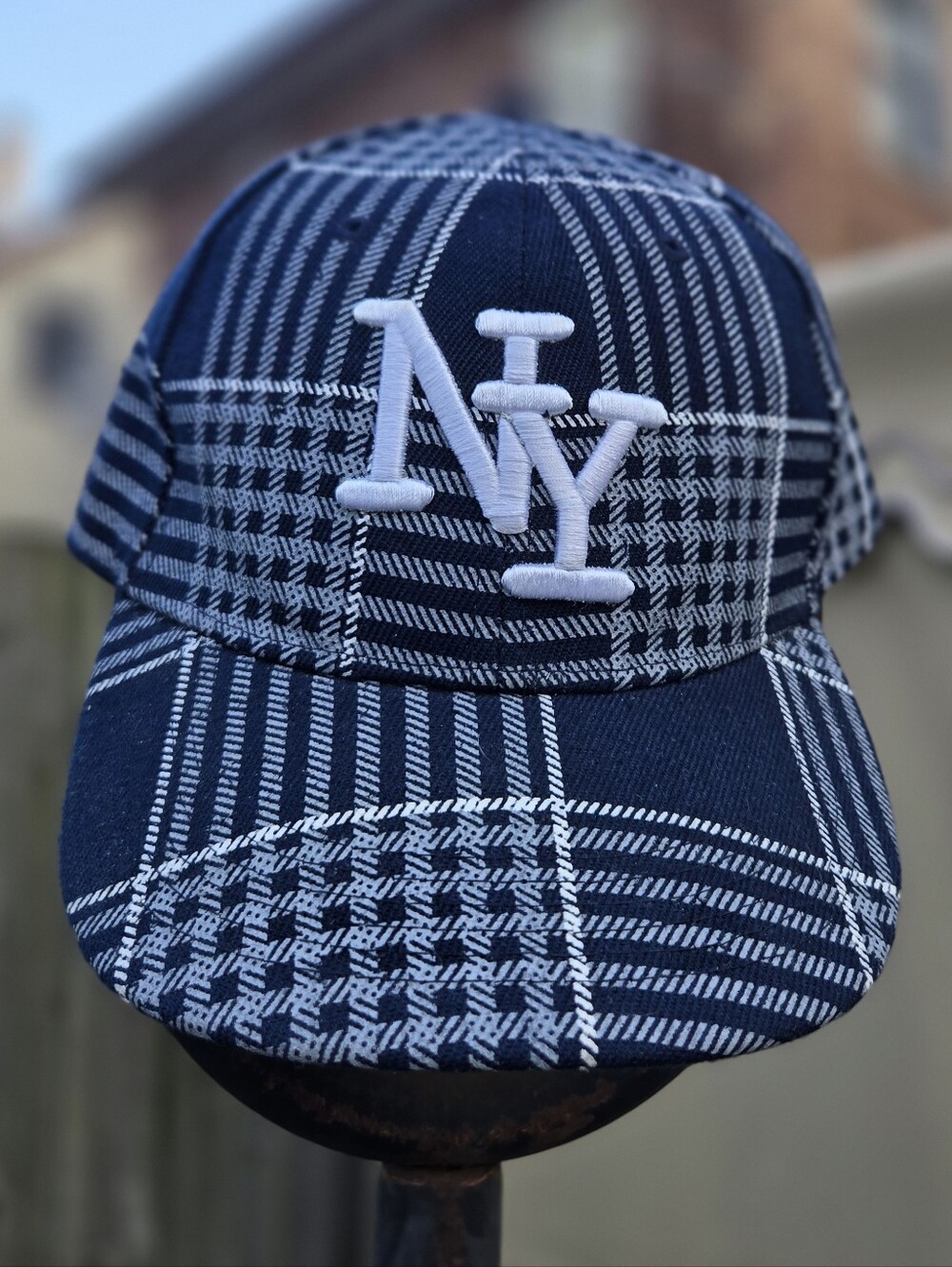 New York Plaid Baseball Cap size 7. 5 "